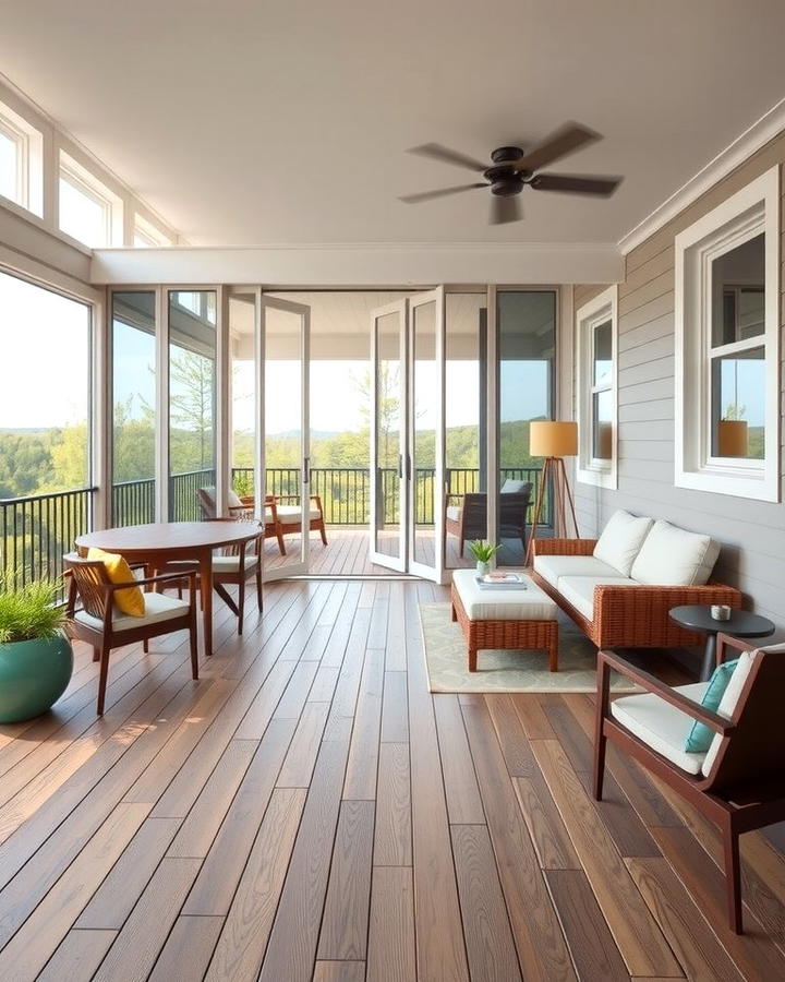 Transitional Sunroom and Deck Design - 25 Sunroom and Deck Combo Ideas