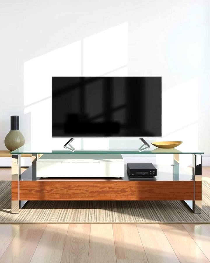 Transparent Glass TV Stand for a Modern Touch - 25 Tv Stand Ideas