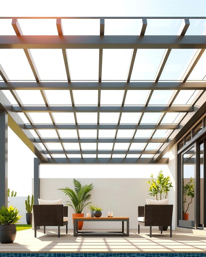 Transparent Polycarbonate Panels for Year Round Use - 25 Pergola Roof Ideas