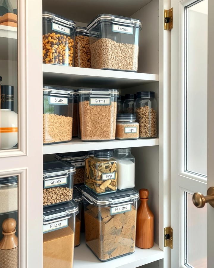 Transparent Storage Containers for Easy Identification - 25 Small Pantry Ideas