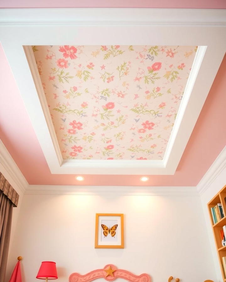 Tray Ceiling with Wallpaper - 25 tray ceiling ideas