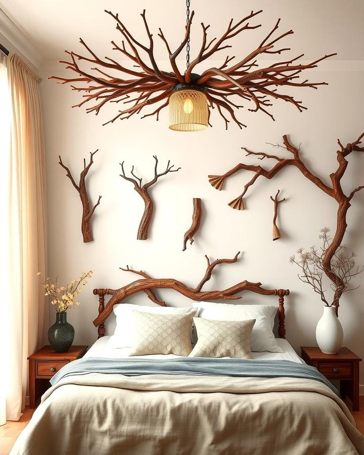 Tree Branch Decor - 30 Forest Themed Bedroom Ideas