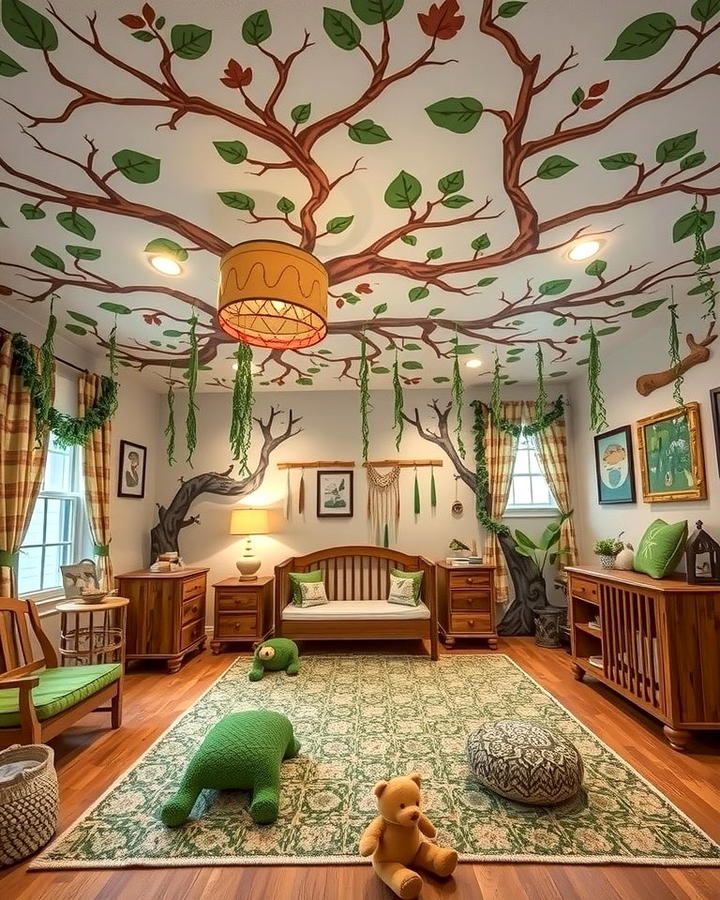 Tree Canopy Accent Ceiling - 25 Woodland Nursery Ideas