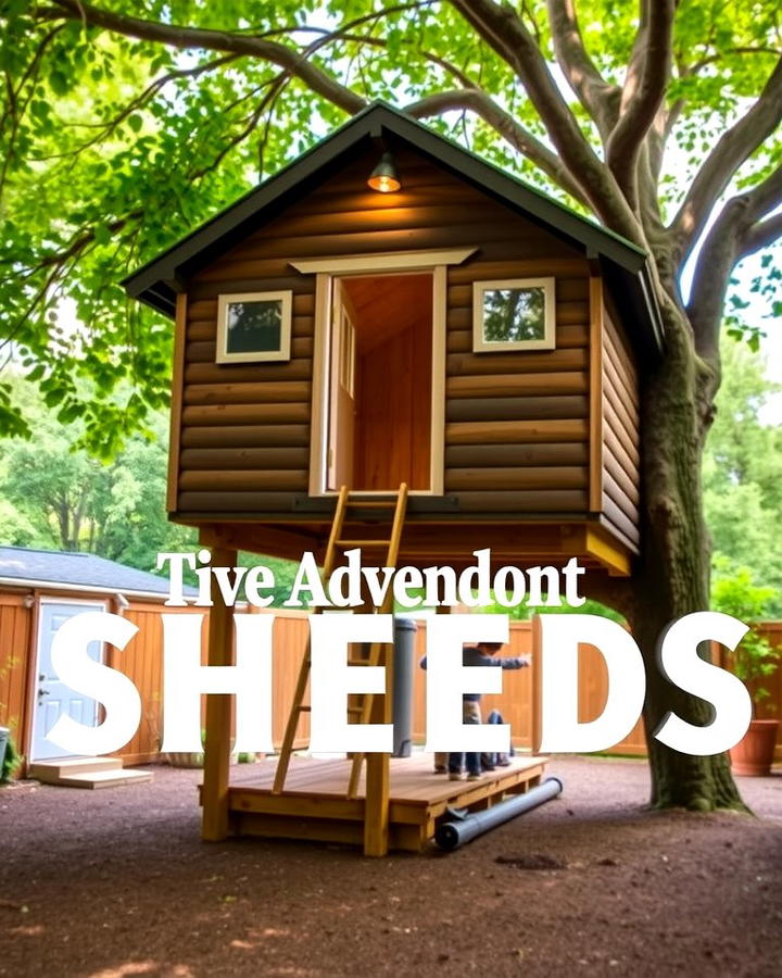 Treehouse Inspired Shed - 25 wood shed ideas