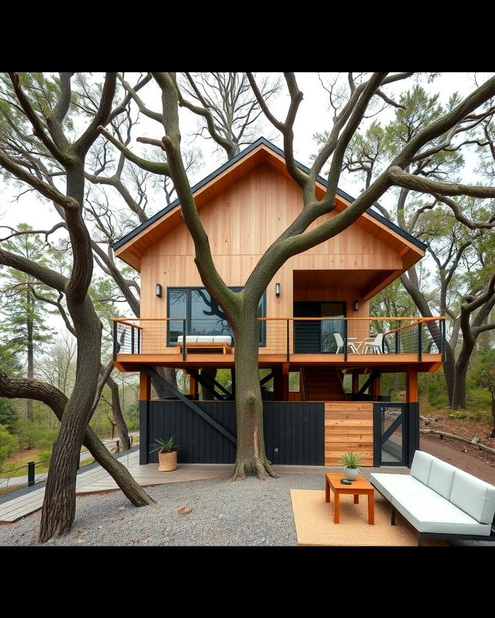 Treehouse with Minimalist Design - 25 Tree House Ideas