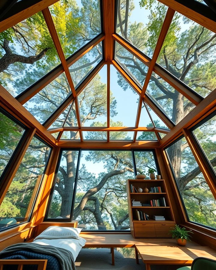 Treehouse with Skylight Roof - 25 Tree House Ideas