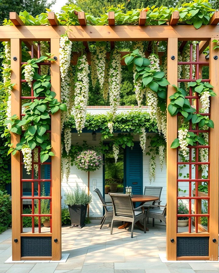 Trellis with Climbing Plants - 25 Outdoor Privacy Screen Ideas