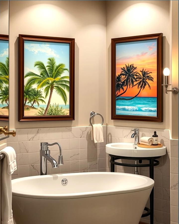 Tropical Artwork for Personal Expression - 25 Tropical Bathroom Ideas