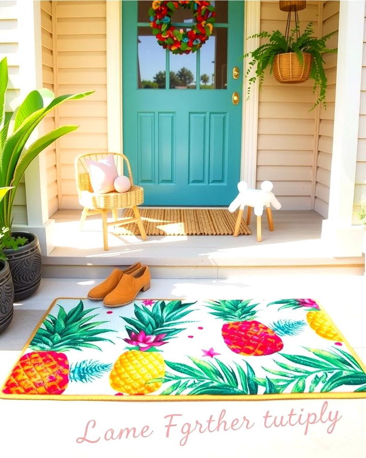 Tropical Door Mats - 25 Summer Front Door Decor Ideas