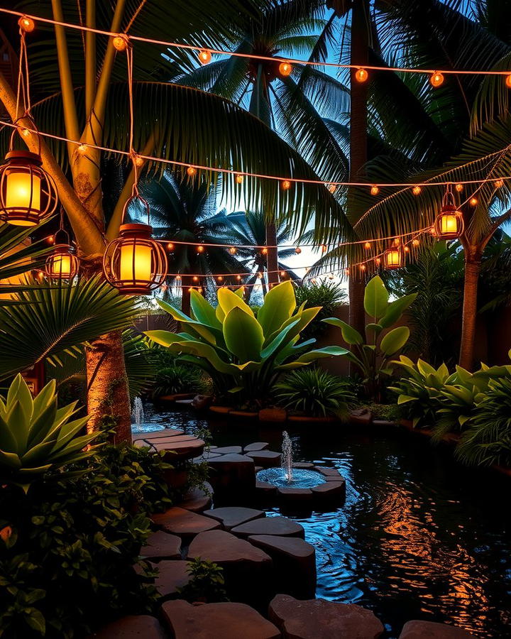 Tropical Garden Lighting - 25 Tropical Landscape Ideas