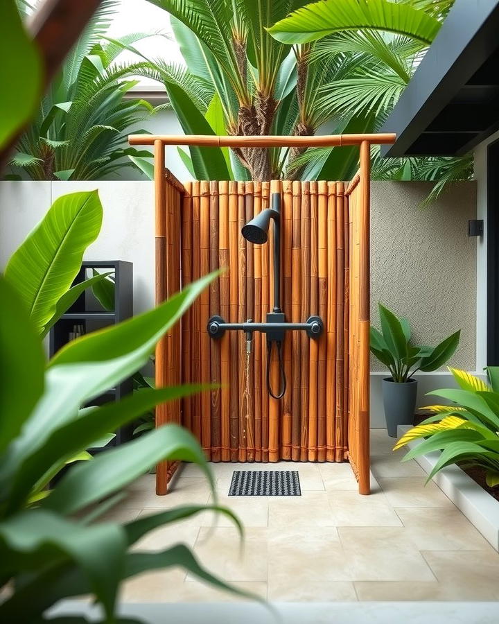 Tropical Outdoor Shower - 25 Tropical Patio Ideas