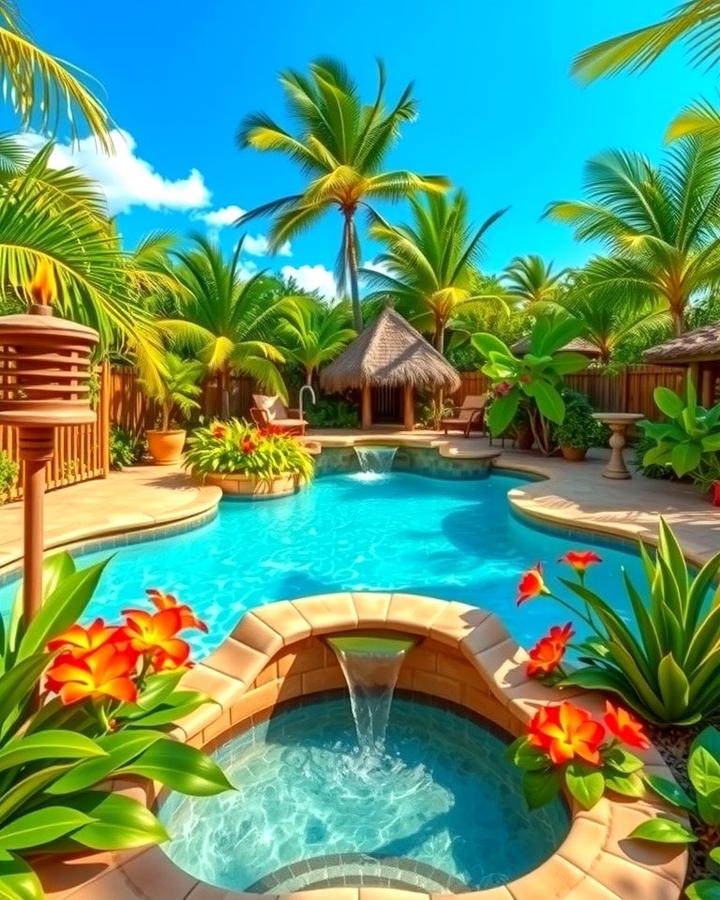 Tropical Paradise Theme - 25 Semi Inground Pool Ideas