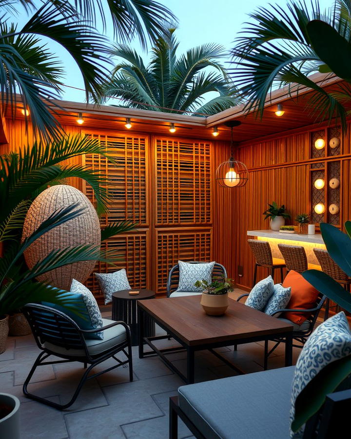 Tropical Privacy Screens - 25 Tropical Patio Ideas