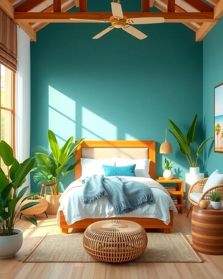 Tropical Teal Escape - 25 Teal Bedroom Ideas