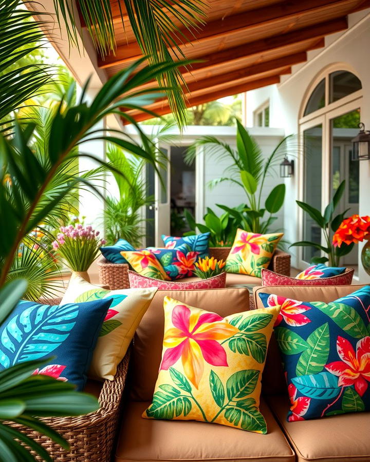 Tropical Themed Cushions - 25 Tropical Patio Ideas