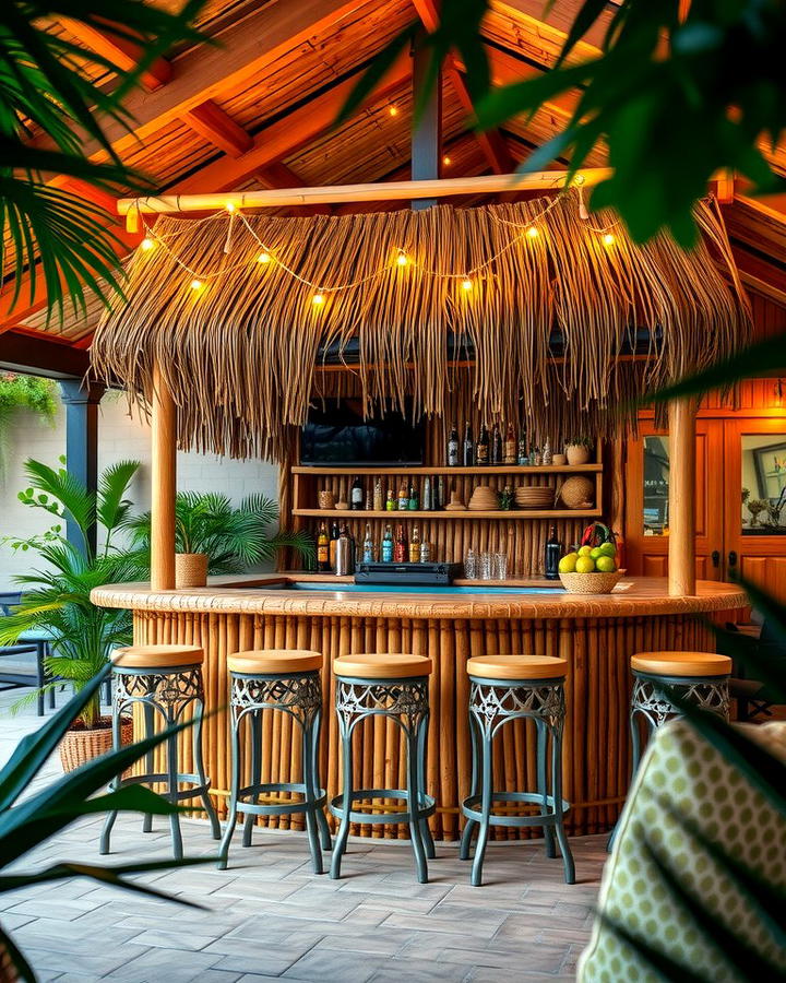 Tropical Tiki Bar - 30 Florida Backyard Ideas