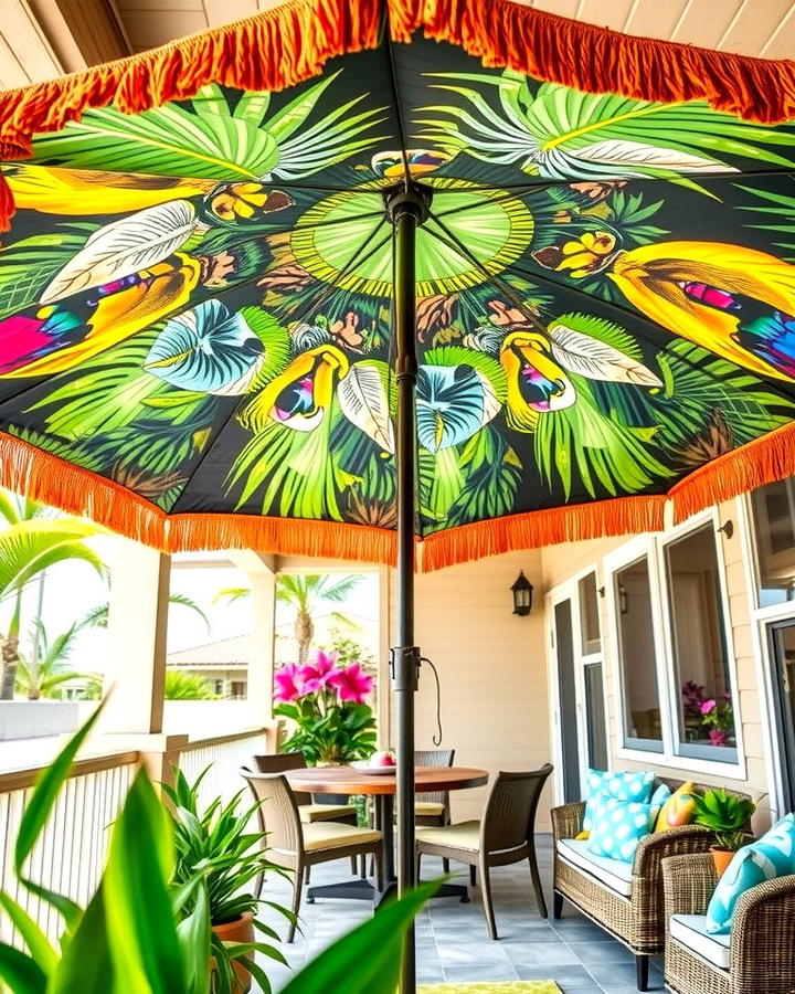 Tropical Umbrella - 25 Tropical Patio Ideas