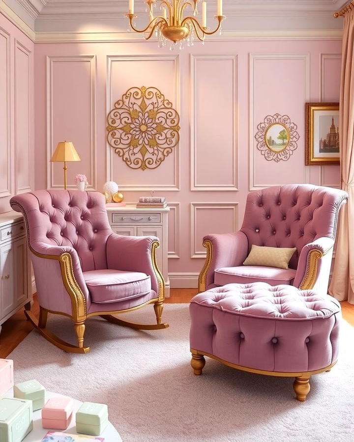 Tufted Velvet Furniture - 25 Princess Nursery Ideas