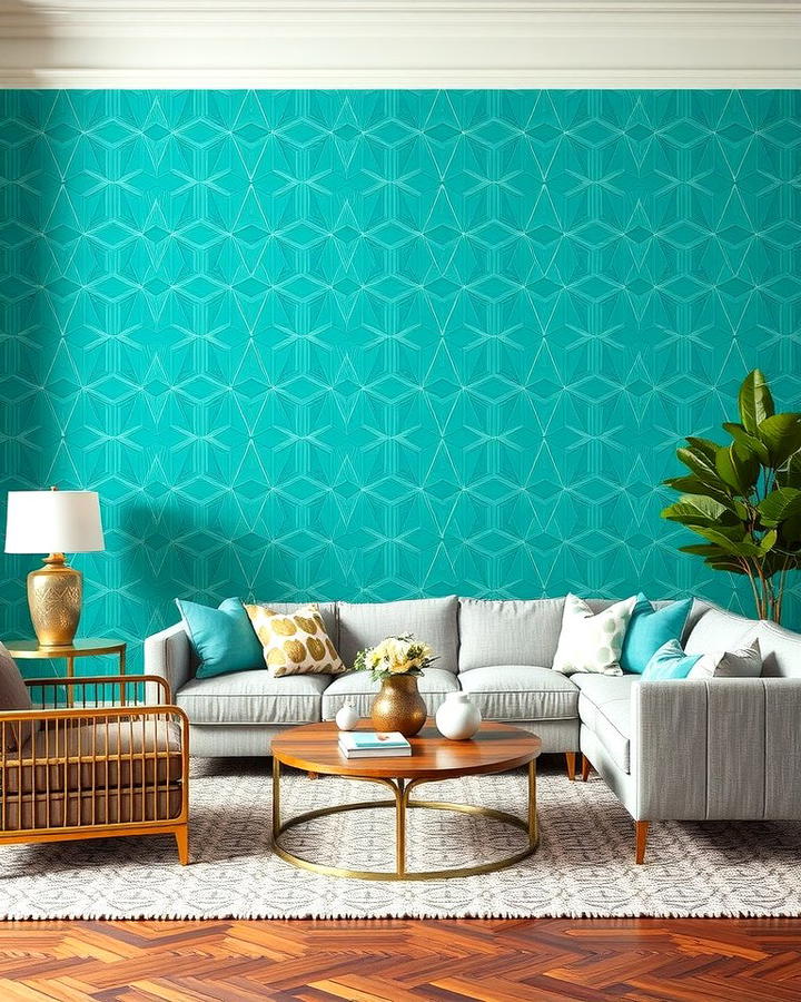 Turquoise Wallpaper - 25 Turquoise Living Room Ideas