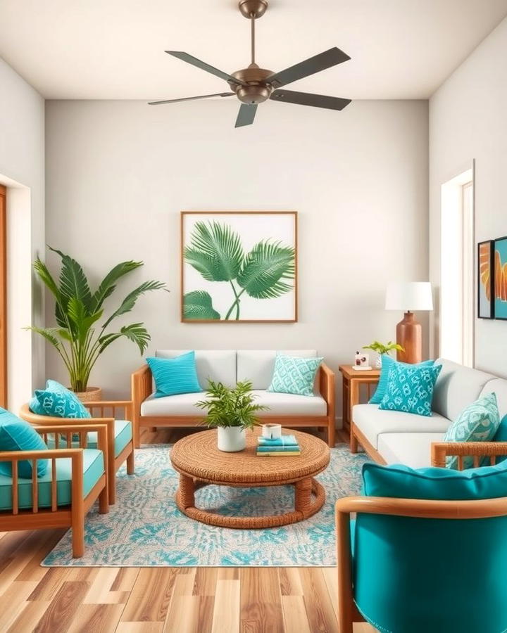 Turquoise and Tropical Inspirations - 25 Turquoise Living Room Ideas