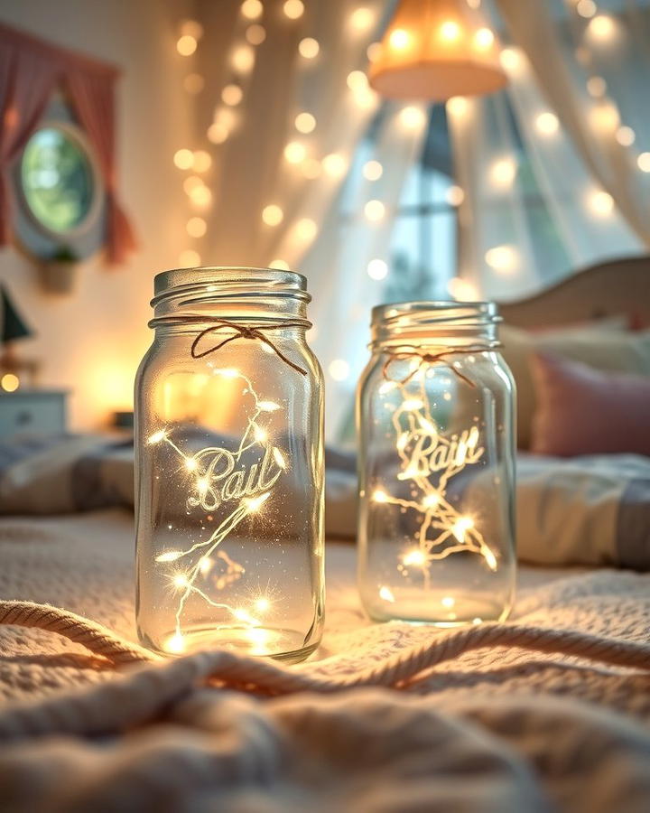 Twinkling Fairy Light Jars - 30 Fairy-themed Bedroom Ideas