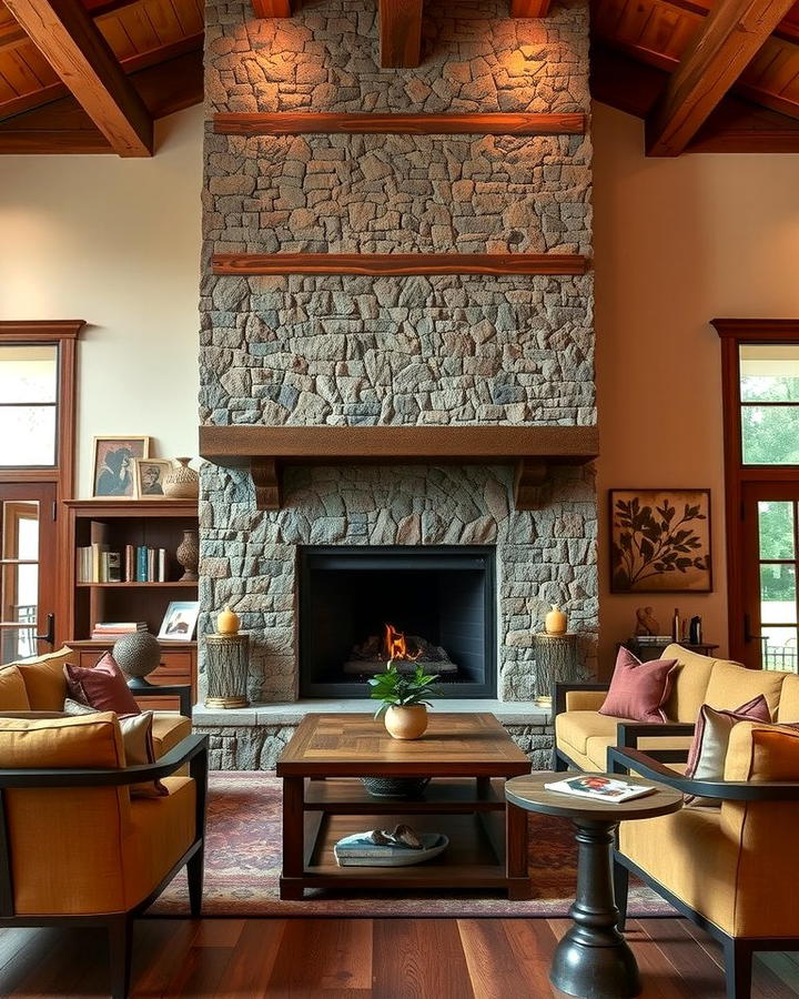 Two Sided Fireplace - 25 Rustic Fireplaces