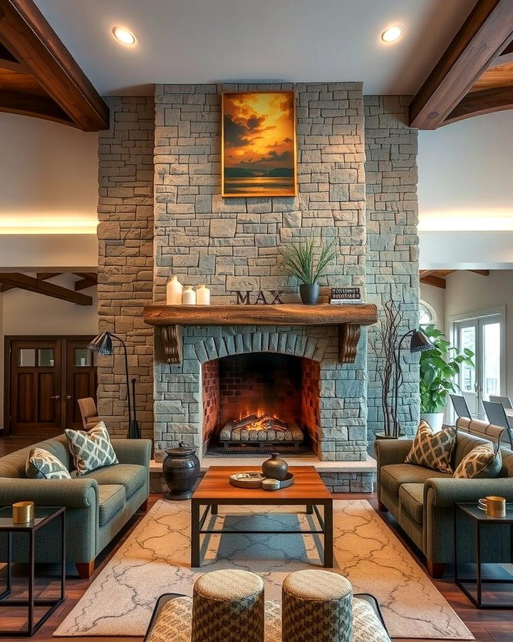 Two Sided Rustic Fireplace - 25 Rustic Fireplaces