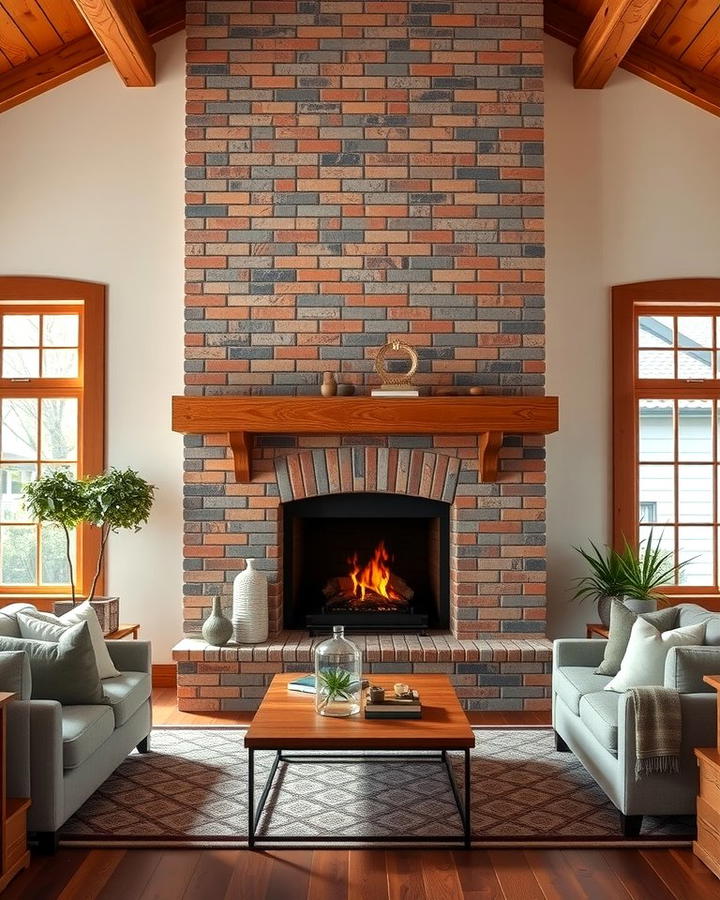 Two Tone Brick Fireplace Design - 25 Rustic Living Room With a Brick Fireplace Ideas