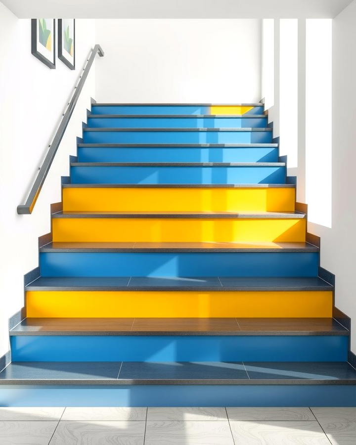 Two Tone Contrast - 25 Painted Stair Ideas