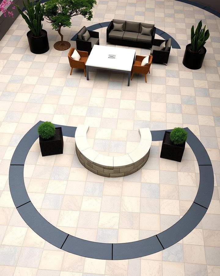 Two Tone Paving for Semi Circle Patios - 25 Semi Circle Patio Ideas and Inspiration