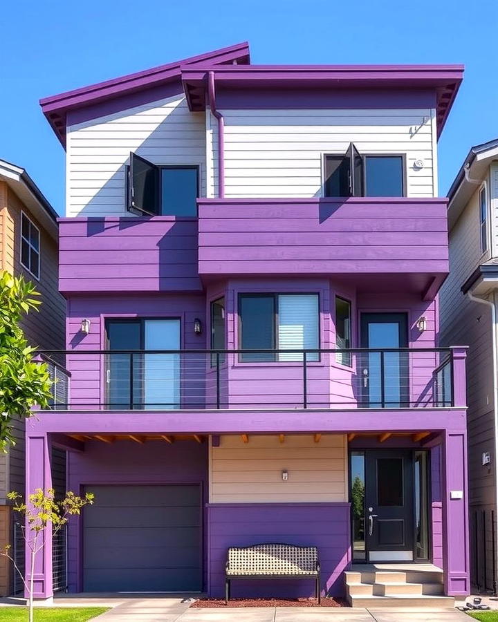 Two Tone Purple Exterior - 25 Purple House Exterior Ideas