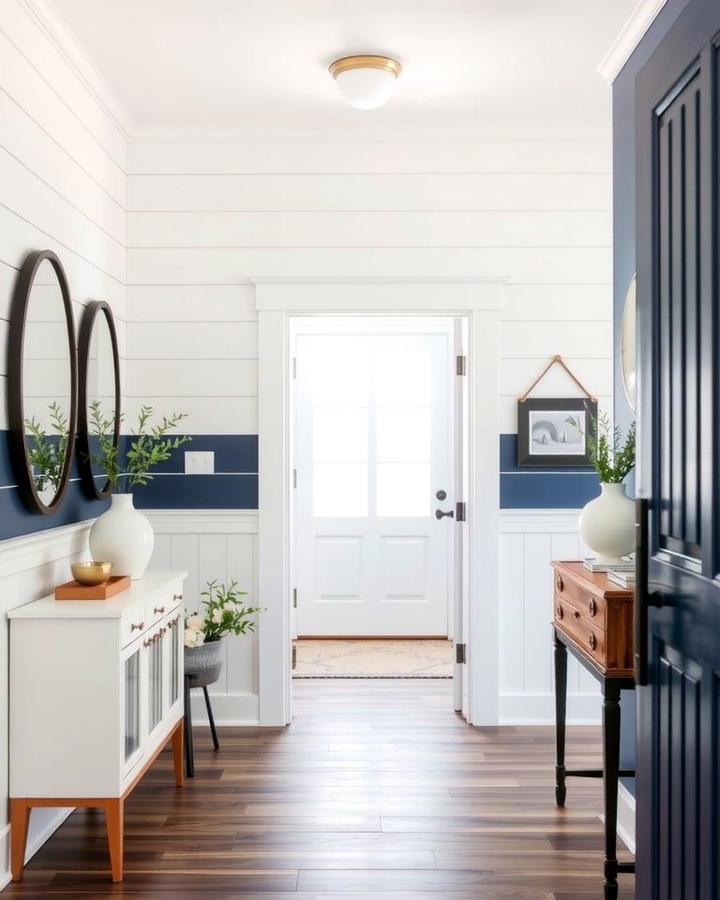 Two Tone Shiplap Appeal - 25 Shiplap Wall Entryway Ideas