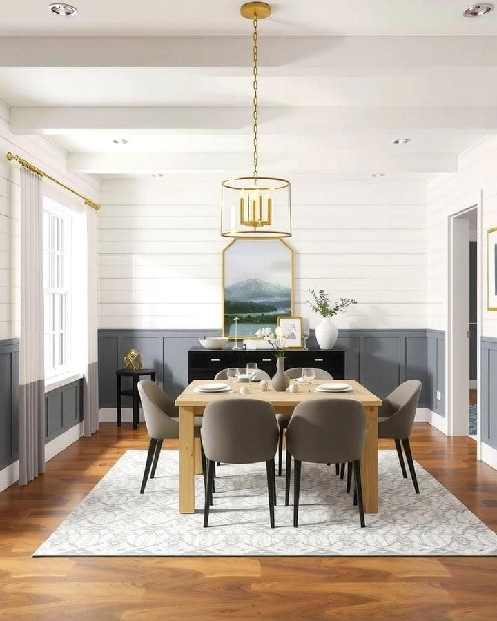 Two Tone Shiplap Design - 25 Shiplap Dining Room Wall Ideas