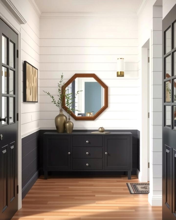 Two Tone Shiplap Walls - 25 Shiplap Wall Entryway Ideas