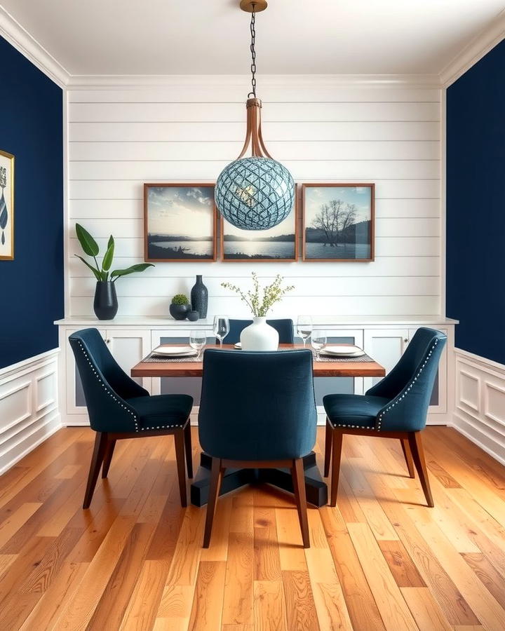 Two Toned Shiplap Design - 25 Shiplap Dining Room Wall Ideas