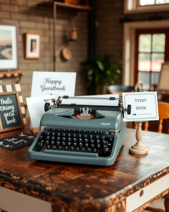 Typewriter Guest Book Station - 25 Vintage Wedding Ideas