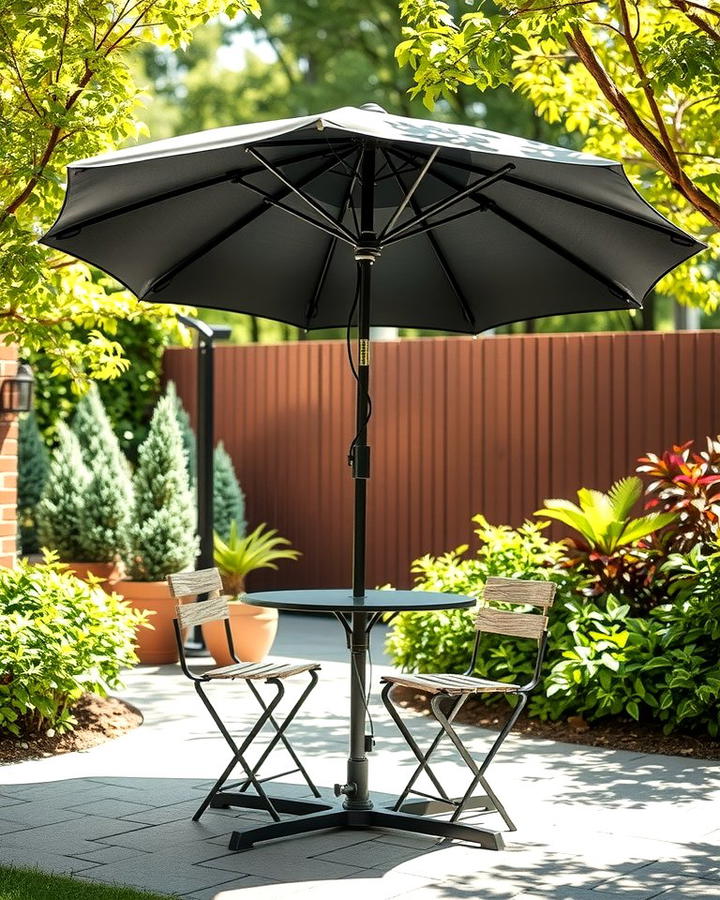 Umbrella Covered Bistro Set - 25 Shady Garden Ideas