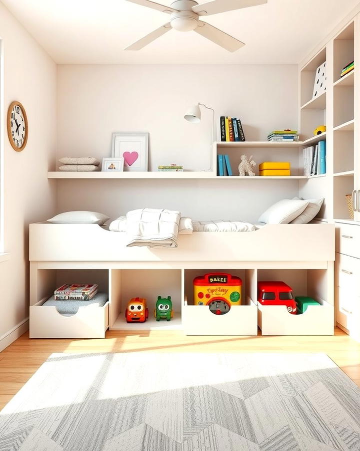 Under Bed Storage Drawers for Hidden Gems - 25 Playroom Storage Ideas