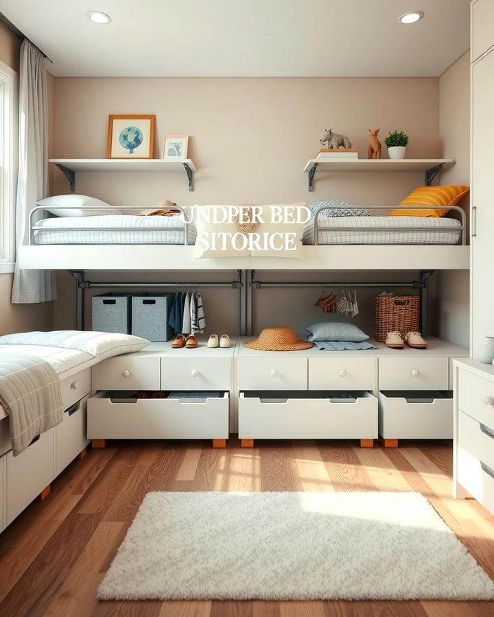 Under Bed Storage Solutions - 25 Shared Bedroom Ideas for Small Rooms