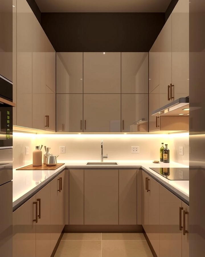 Under Cabinet Lighting - 30 Parallel Modular Kitchen Design Ideas