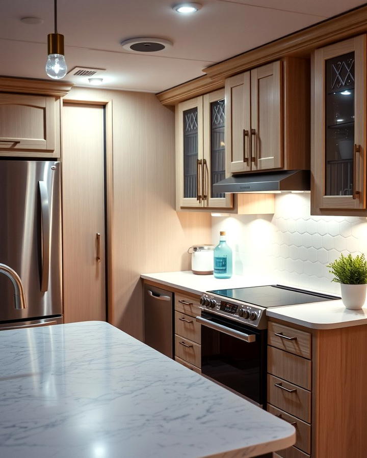 Under Cabinet Lighting - 25 Mobile Home Kitchen Ideas