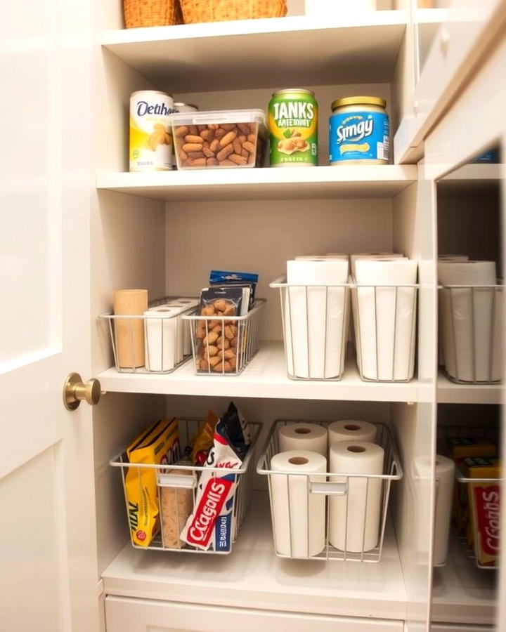 Under Shelf Baskets for Extra Layers - 25 Small Pantry Ideas