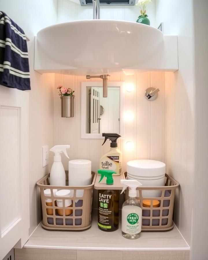 Under Sink Storage Baskets - 25 Small Rv Bathroom Ideas