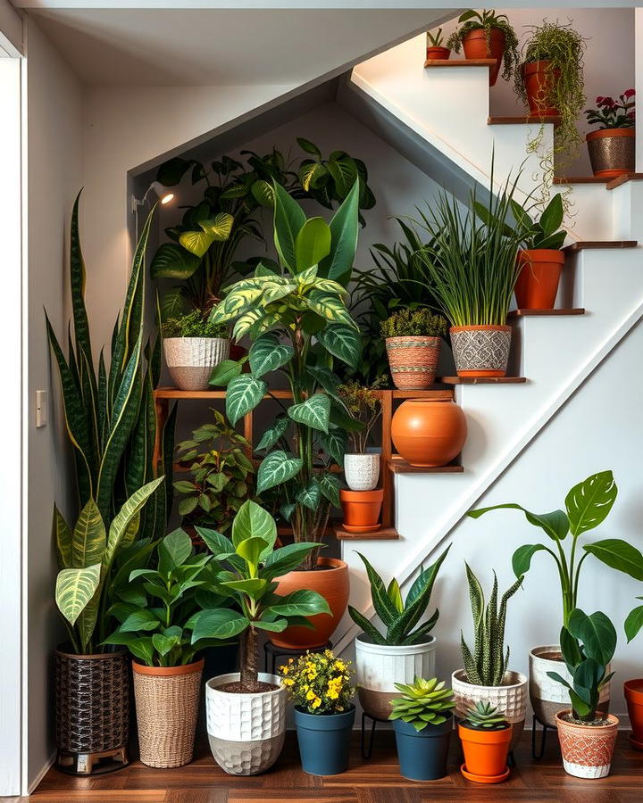 Under Stair Plant Displays - 25 Plant Room Ideas