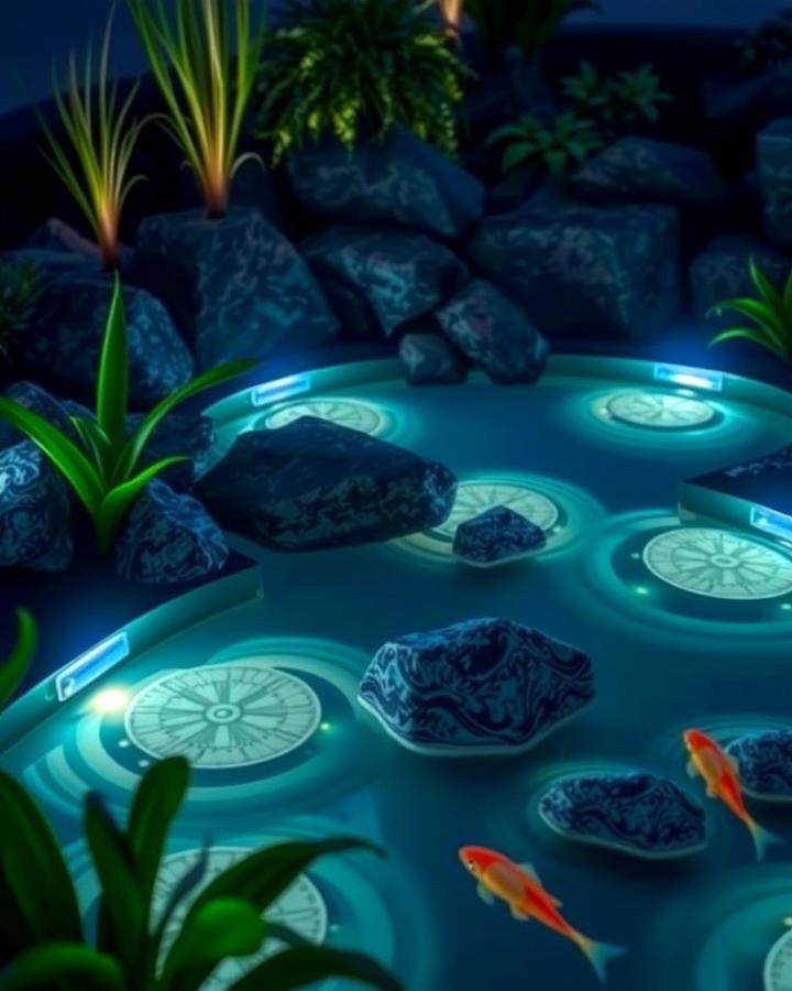 Underwater Lighting for Nighttime Magic - 25 Pond Landscaping Ideas