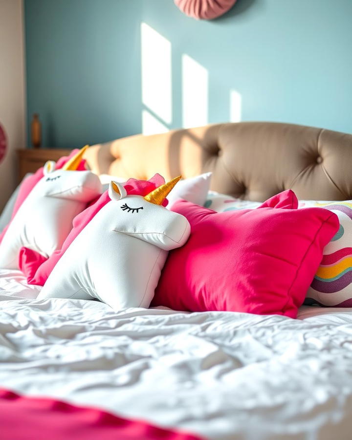 Unicorn Shaped Pillows - 25 Unicorn Bedroom Ideas