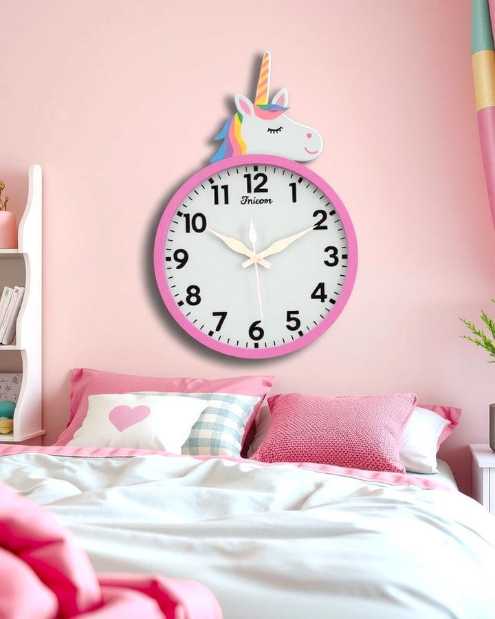 Unicorn Themed Wall Clock - 25 Unicorn Bedroom Ideas