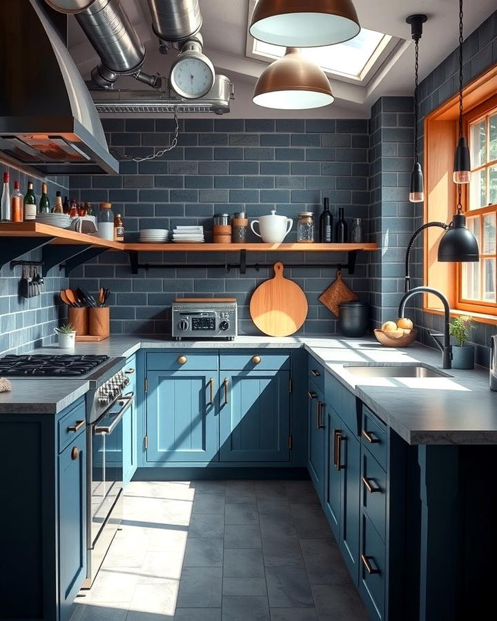 Unique Appeal of Denim Blue Countertops - 30 kitchens with blue countertops