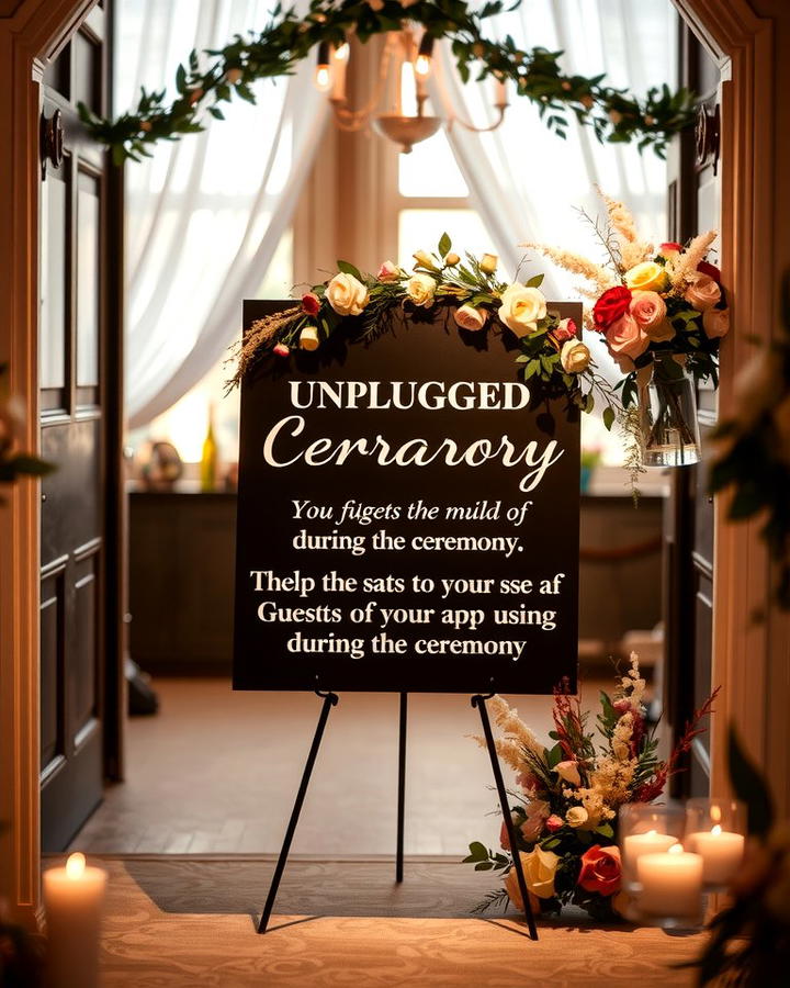 Unplugged Ceremony Notice - 30 Wedding Sign Ideas