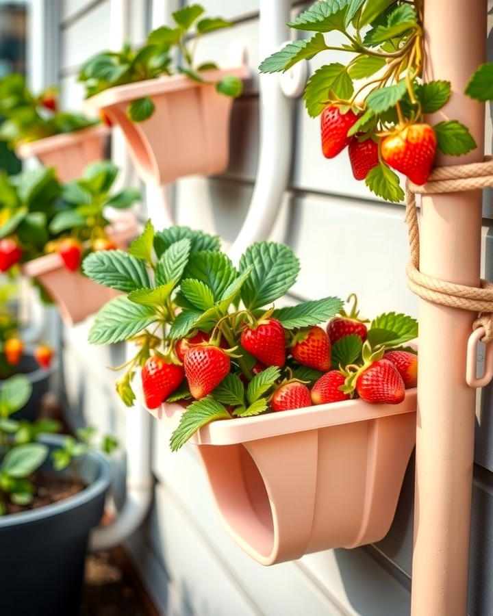 Upcycled Rain Gutter Planters - 25 Strawberry Planter Ideas